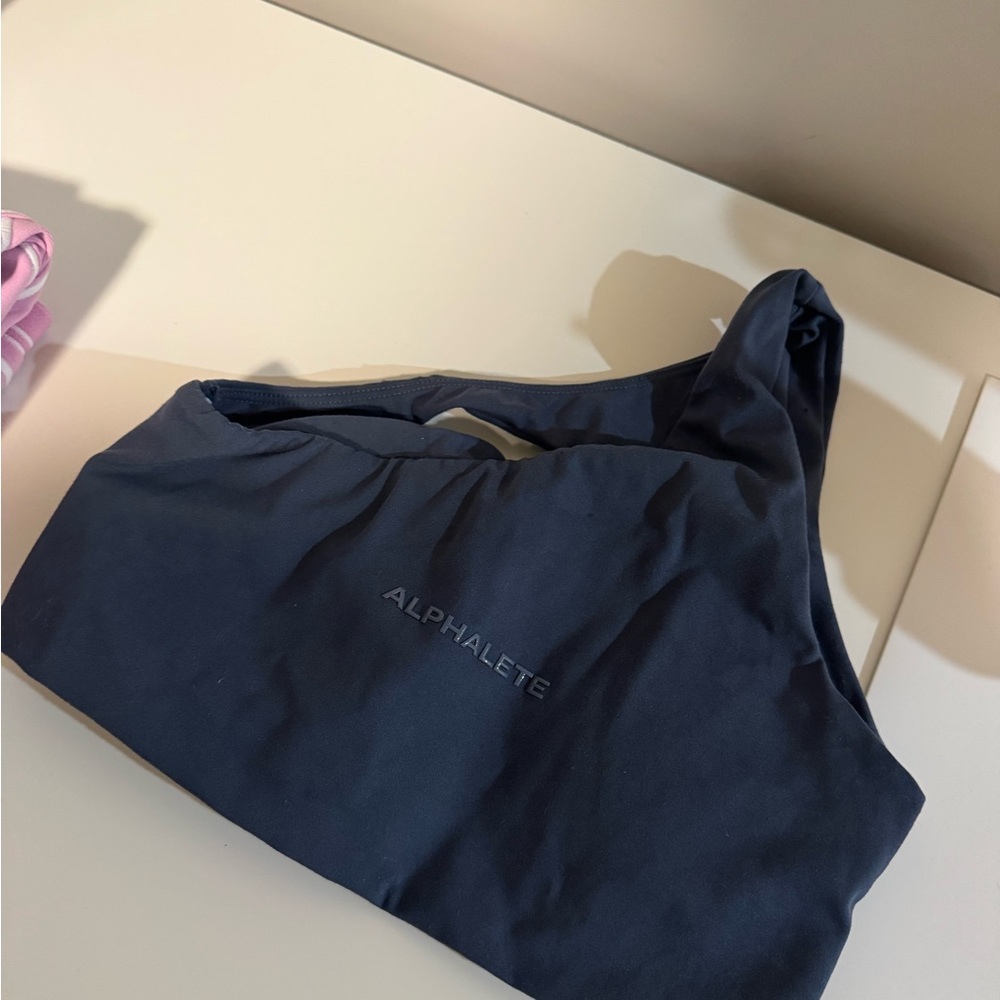 Navy One-Shoulder Top - Picture 2 of 3